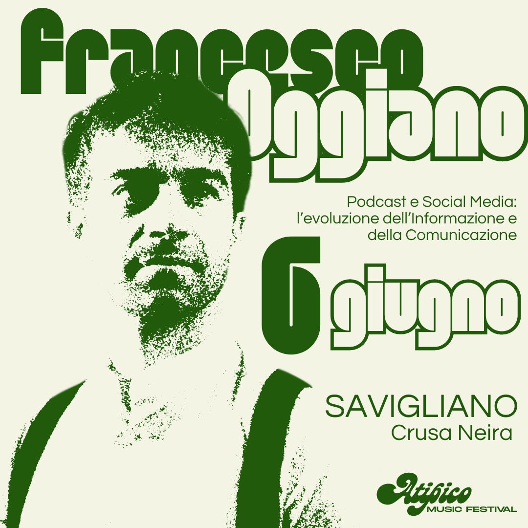 Francesco Oggiano Will Italia Conferenza Atipico Music Festival Savigliano (CN) Giovedì 6 Giugno 2024